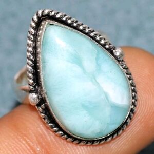 Larimar Gemstone 925 Handmade Silver Handmade Ring
